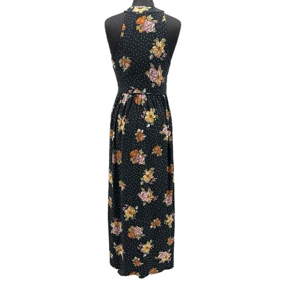 Free People Twist Halter Floral and Polka Dot Maxi Dress Sz S - Picture 9 of 16